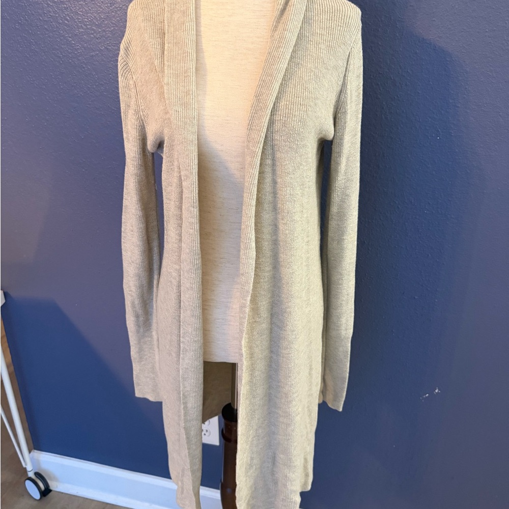 Leith Cream Open-Front Cardigan
